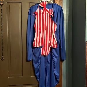 Mens Uncle Sam costume- comes with jacket, pants, bow tie, and hat.